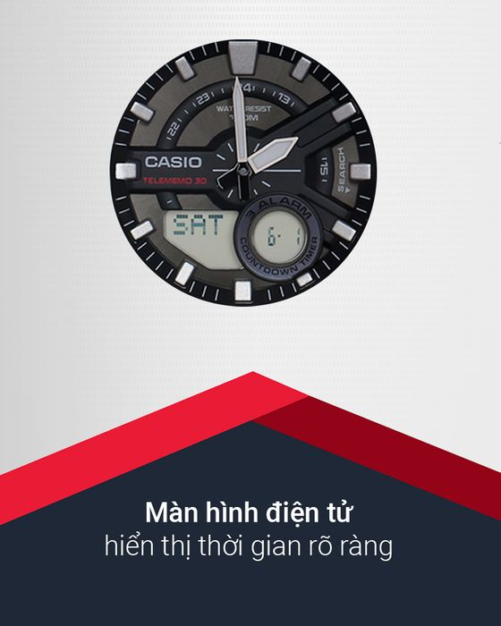 Đồng hồ nam Casio AEQ-110W-1AVDF với màn hình điện tử