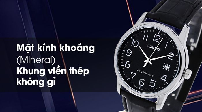Đồng hồ nam Casio MTP-V002L-1BUDF có lớp vỏ ngoài bền chắc