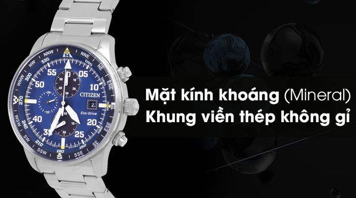 Đồng hồ nam Citizen CA0690-88L - Eco-Drive có mặt kính trong suốt, bền chắc