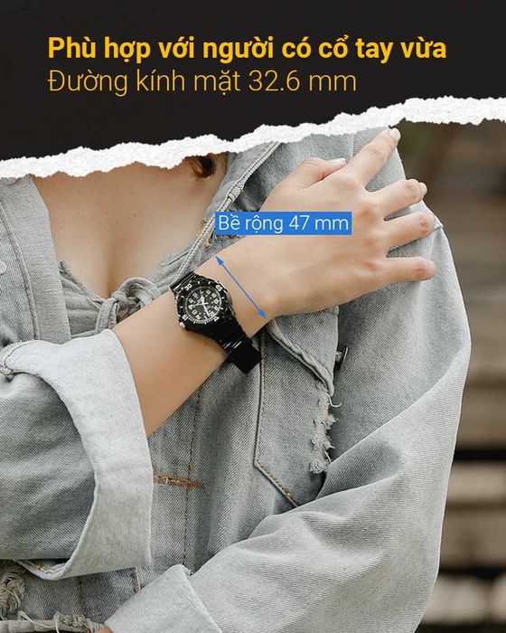 Đồng hồ nữ Casio LRW-200H-1BVDF có mặt đồng hồ nhỏ nhắn