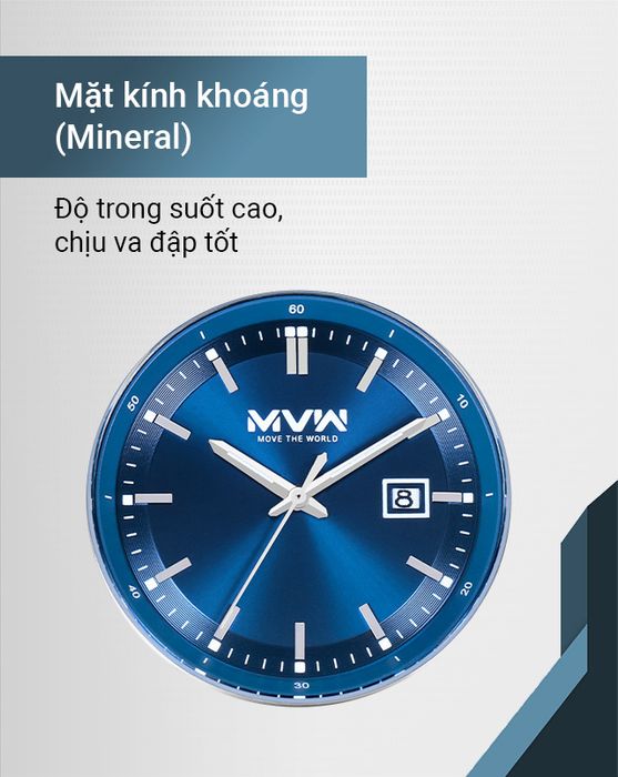 Đồng hồ Nam MWW MS054-01 có mặt kính khoáng ít trầy xước