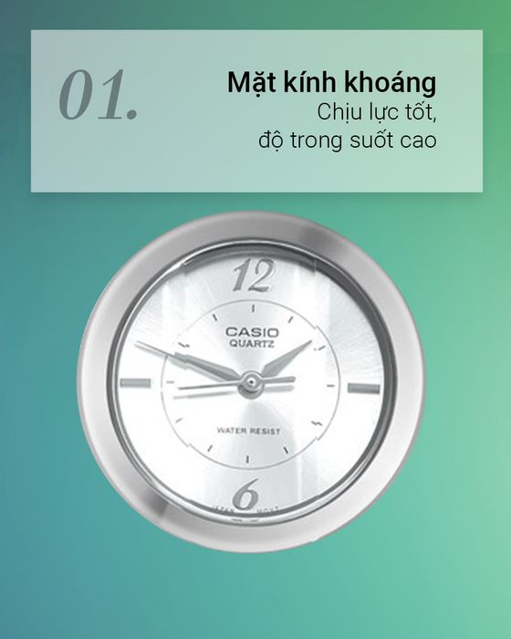 Đồng hồ Nữ Casio LTP-1230D-7CDF có mặt kính khoáng
