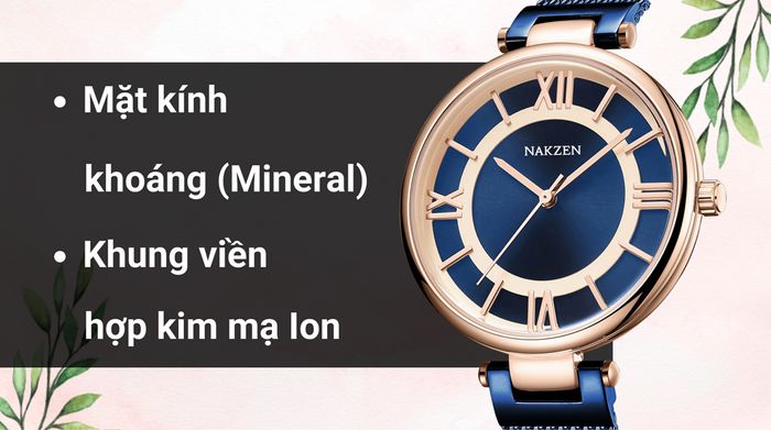 Chất liệu mặt kính và khung viền của mẫu đồng hồ