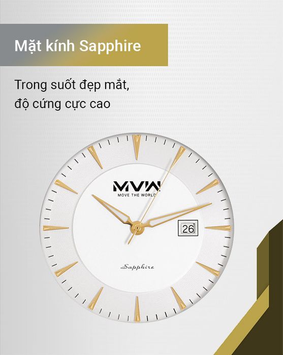 Đồng hồ nam MVW MS064-01 có mặt kính Sapphire cao cấp