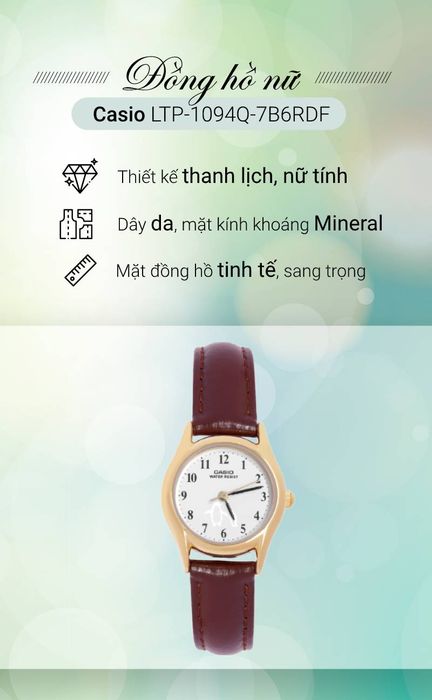 Tổng quan đồng hồ Nữ Casio LTP-1094Q-7B6RDF