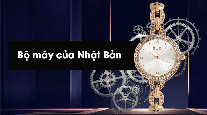 Đồng hồ nữ Elio ES033-01 được trang bị bộ máy của Nhật Bản