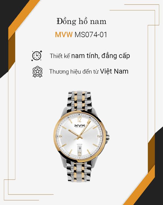 Tổng quan về đồng hồ Nam MVW MS074-01