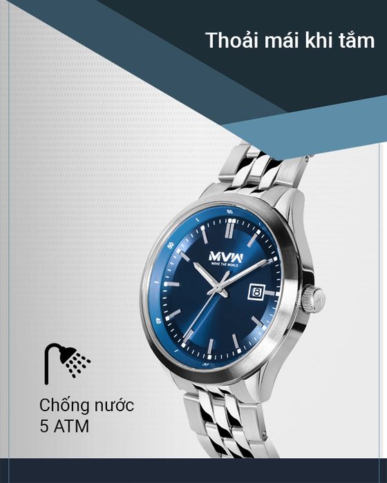 Đồng hồ Nam MWW MS054-01 có hệ số chống nước 5 ATM