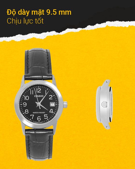 Đồng Nữ Casio LTP-V002L-1BUDF dày 9.5 mm
