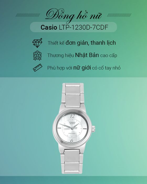 Tổng quan về Đồng hồ Nữ Casio LTP-1230D-7CDF