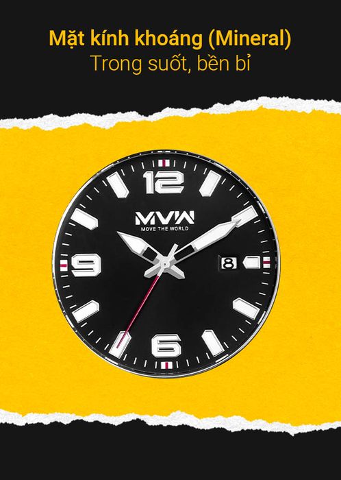 Đồng hồ Nam MWW MP007-01 có mặt kính khoáng cứng cáp