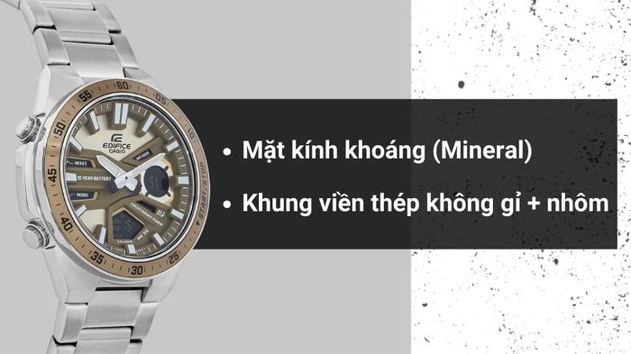 Chất liệu mặt kính và khung viền của mẫu đồng hồ