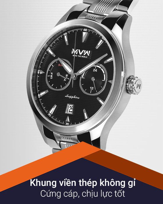 Đồng hồ nam MVW MS061-01 có lớp vỏ chắc chắn