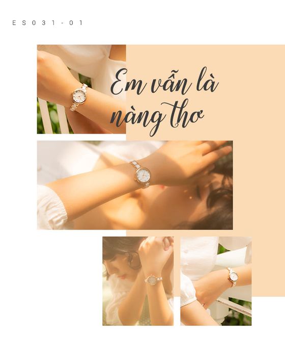 Đồng hồ Nữ Elio ES031-01 sở hữu vẻ ngoài nữ tính và dịu dàng