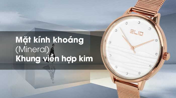 Đồng hồ nữ Elio ES049-01 có khả năng chịu va đập tốt