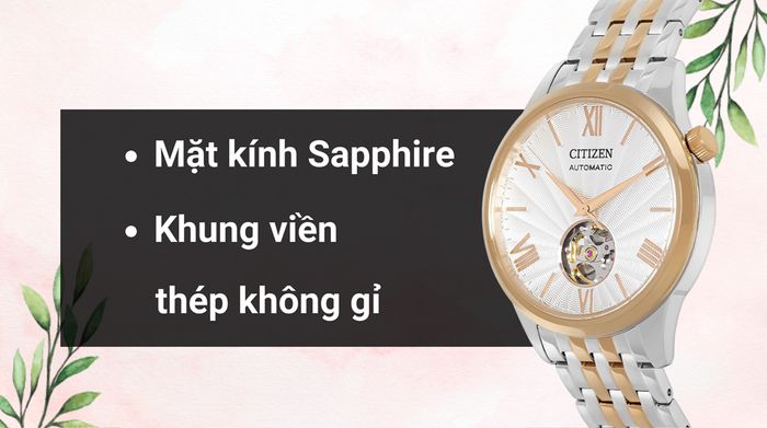 Chất liệu mặt kính và khung viền của mẫu đồng hồ