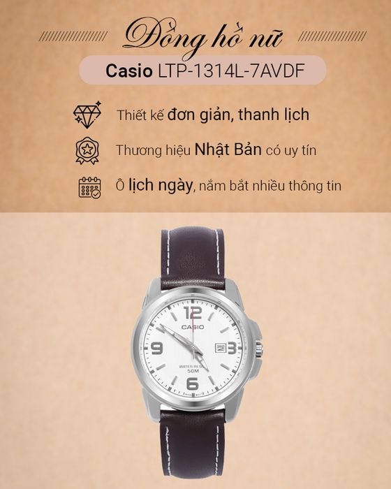Tổng quan về đồng hồ Nữ Casio LTP-1314L-7AVDF