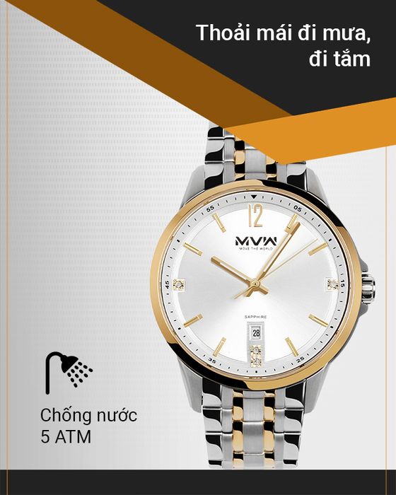 Đồng hồ Nam MVW MS074-01 có hệ số chống nước 5 ATM
