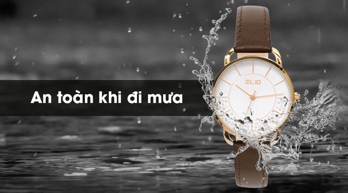 Đồng hồ Nữ Elio EL005-01 an toàn khi đi mưa