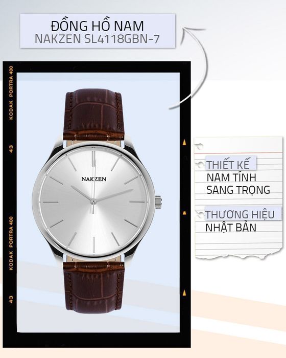 Tổng quan về đồng hồ nam Nakzen SL4118GBN-7