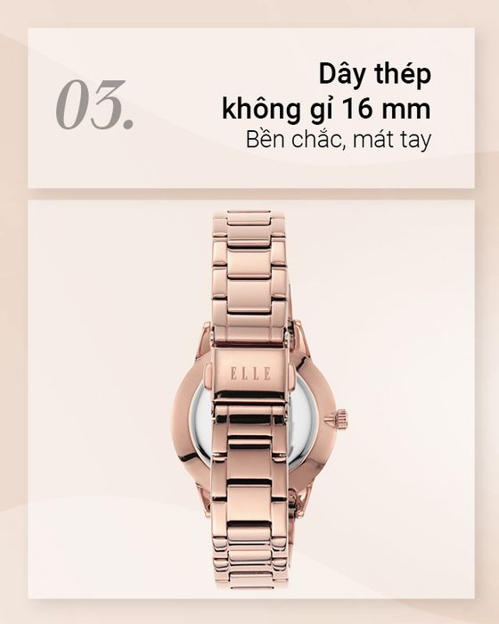 Đồng hồ nữ ELLE ELL25002 có dây đeo bền chắc