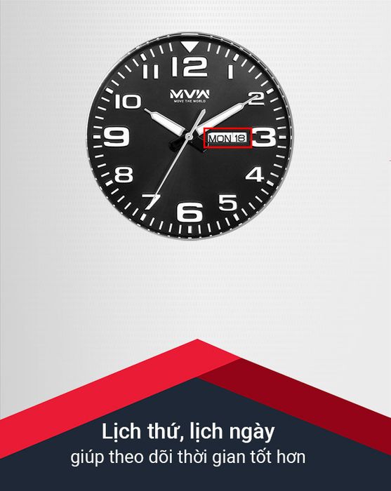 Đồng hồ nam MWW MS055-01 được trang bị lịch thứ và lịch ngày tiện lợi