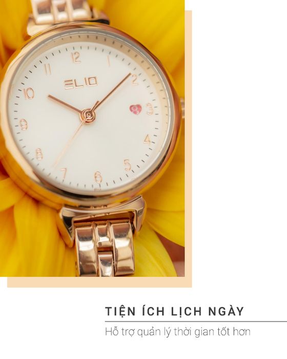 Đồng hồ Nữ Elio ES052-01 hỗ trợ tiện ích lịch ngày