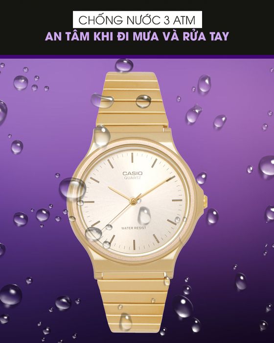 Đồng hồ Nam Casio MQ-24G-9EDF có hệ số chống nước 3 ATM