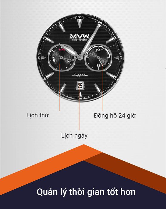 Đồng hồ nam MVW MS061-01 có thêm nhiều tiện ích khác