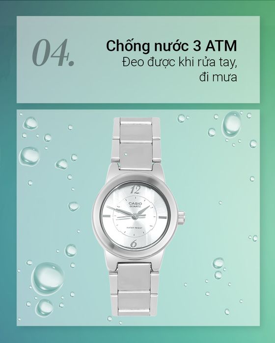 Đồng hồ Nữ Casio LTP-1230D-7CDF chống nước 3 ATM