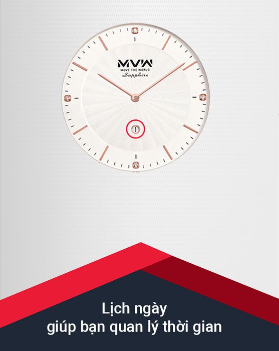 Đồng hồ Nam MVW MS070-02 dễ dàng kiểm soát thời gian với tiện ích lịch ngày