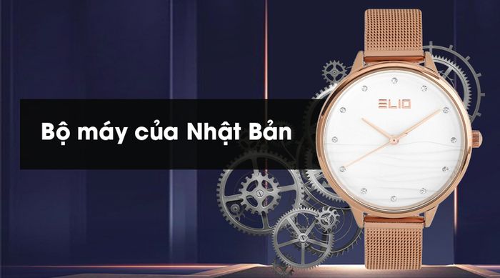 Đồng hồ nữ Elio ES049-01 có bộ máy đến từ Nhật Bản