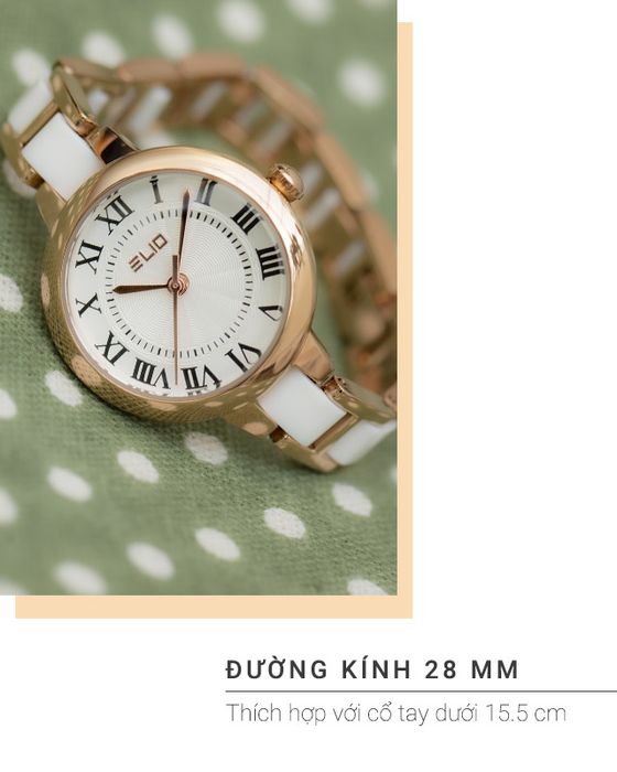 Đồng hồ Nữ Elio ES031-01 có đường kính mặt 28 mm