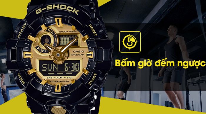 Đồng hồ Nam G-shock GA-710GB-1ADR có tính năng bấm giờ đếm ngược
