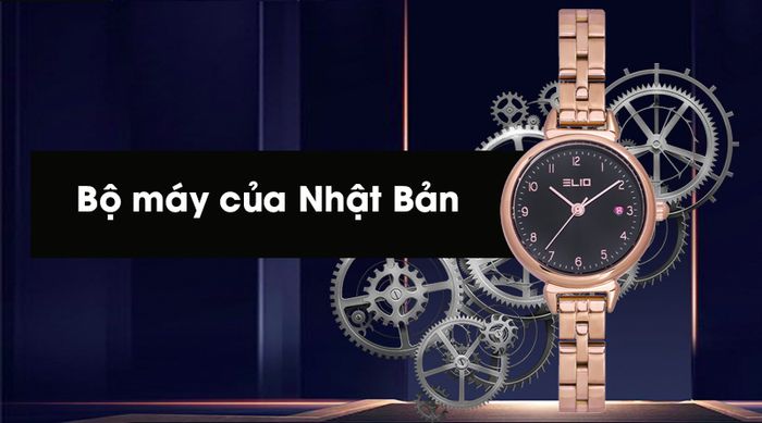 Đồng hồ nữ Elio ES052-02 được trang bị bộ máy Nhật Bản