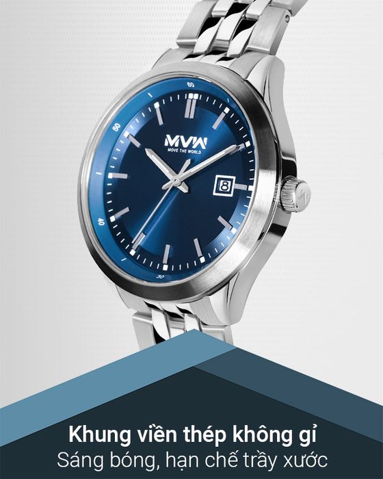 Đồng hồ Nam MWW MS054-01 có khung viền thép không gỉ