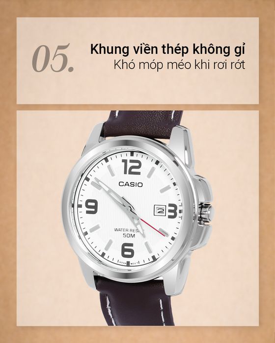 Đồng hồ Nữ Casio LTP-1314L-7AVDF có khung viền thép không gỉ