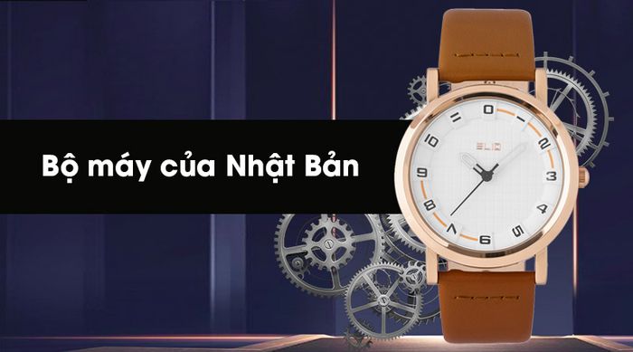 Đồng hồ unisex Elio EL045-01 được trang bị bộ máy Nhật Bản