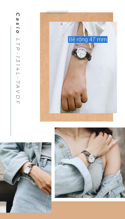 Trên tay đồng hồ Nữ Casio LTP-1314L-7AVDF