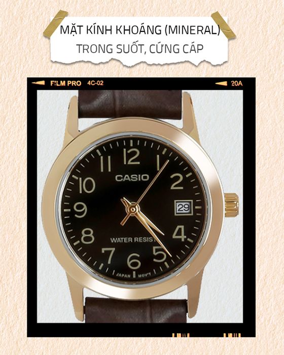 Đồng hồ nữ Casio LTP-V002GL-1BUDF với mặt kính trong suốt
