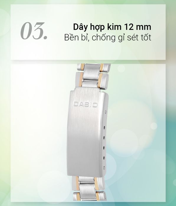 Đồng hồ Nữ Casio LTP-1128G-9ARDF có dây đeo chắc chắn