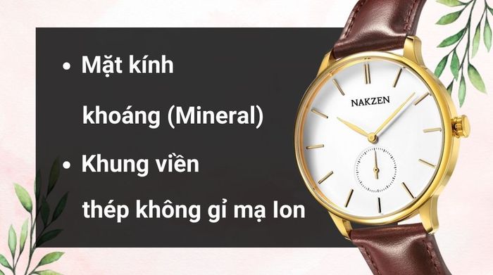 Chất liệu mặt kính và khung viền của mẫu đồng hồ