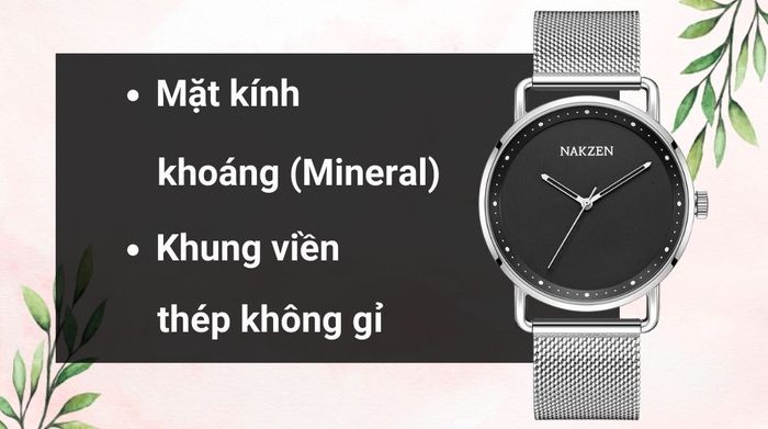 Chất liệu mặt kính và khung viền của mẫu đồng hồ