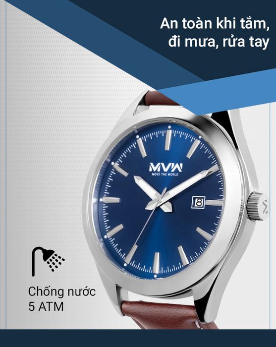 Đồng hồ nam MWW ML039-01 có hệ số chống nước 5 ATM