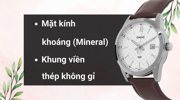 Chất liệu mặt kính và khung viền của mẫu đồng hồ