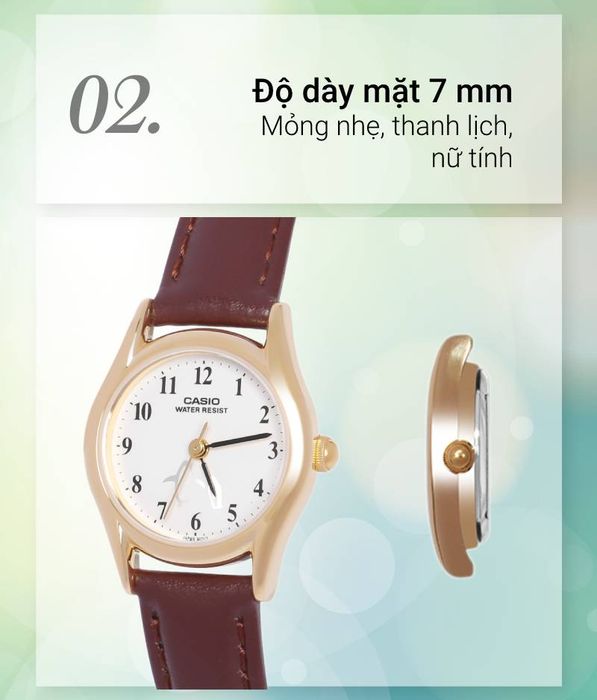 Đồng hồ Nữ Casio LTP-1094Q-7B6RDF chỉ dày 7 mm