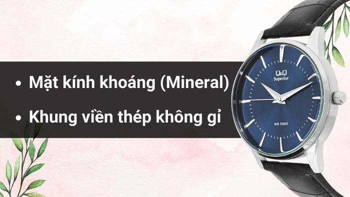 Chất liệu mặt kính và khung viền của mẫu đồng hồ