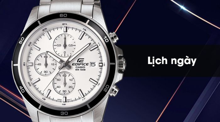 Đồng hồ nam Edifice Casio EFR-526D-7AVUDF có mặt phụ mang thông tin lịch ngày