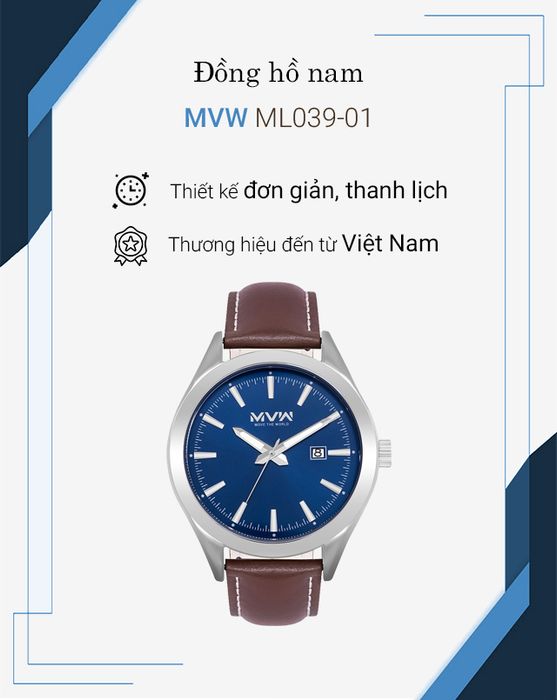 Đồng hồ nam MWW ML039-01 có thiết kế nam tính