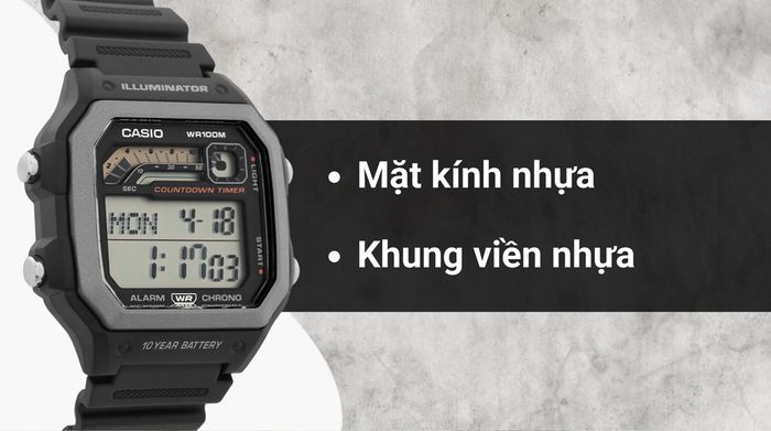 Chất liệu mặt kính và khung viền của mẫu đồng hồ